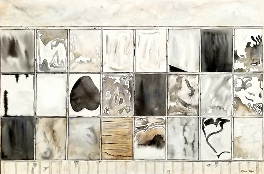 East Dayton Warehouse Kaleidoscope Windows –  2'x 3' x 1.5"- Original Watercolor Painting on Gallery Wrapped Watercolor Canvas