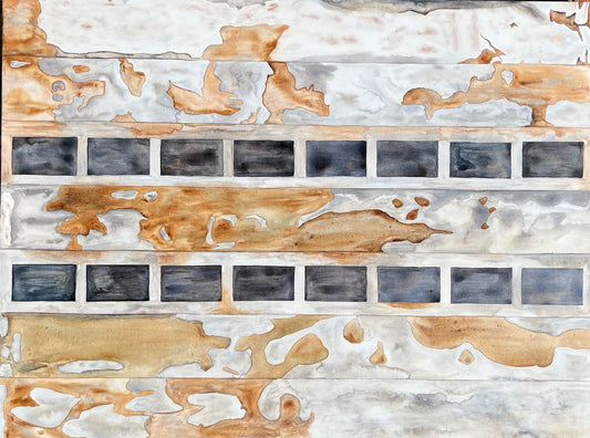 Faded by the Years - 3'x 4' x 1.5" - Original Watercolor Painting on Gallery Wrapped Watercolor Canvas