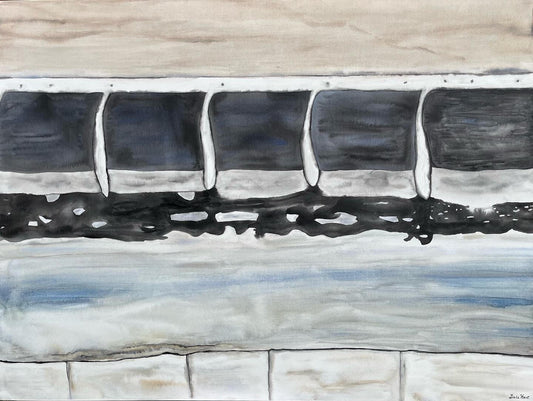 In Between the Spaces - 3'x 4' x 1.5" - Original Watercolor Painting on Gallery Wrapped Watercolor Canvas