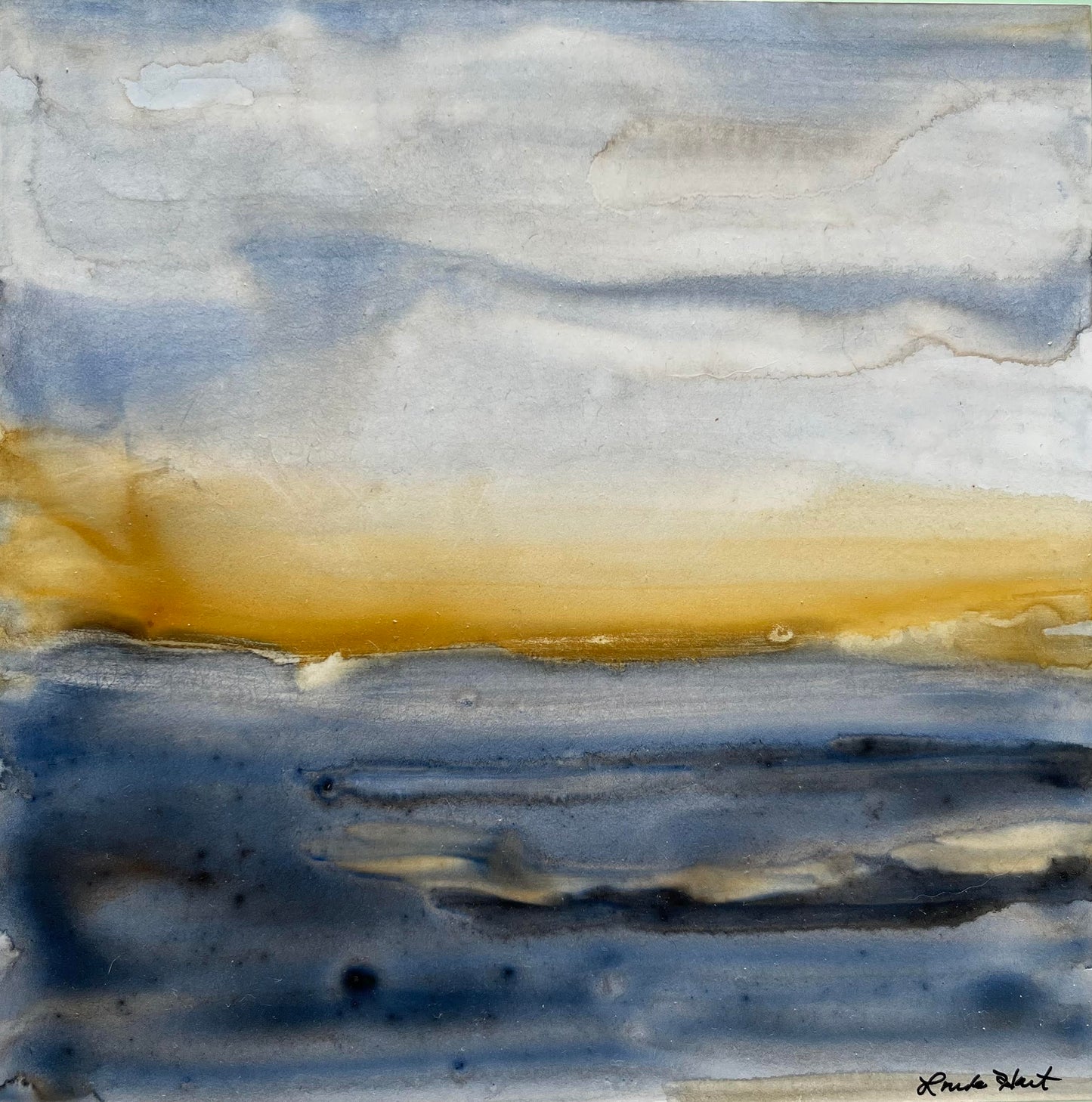 Layers Through Time - 6" x 6" x 1.5" - Watercolor on Clayboard Cradled Panel