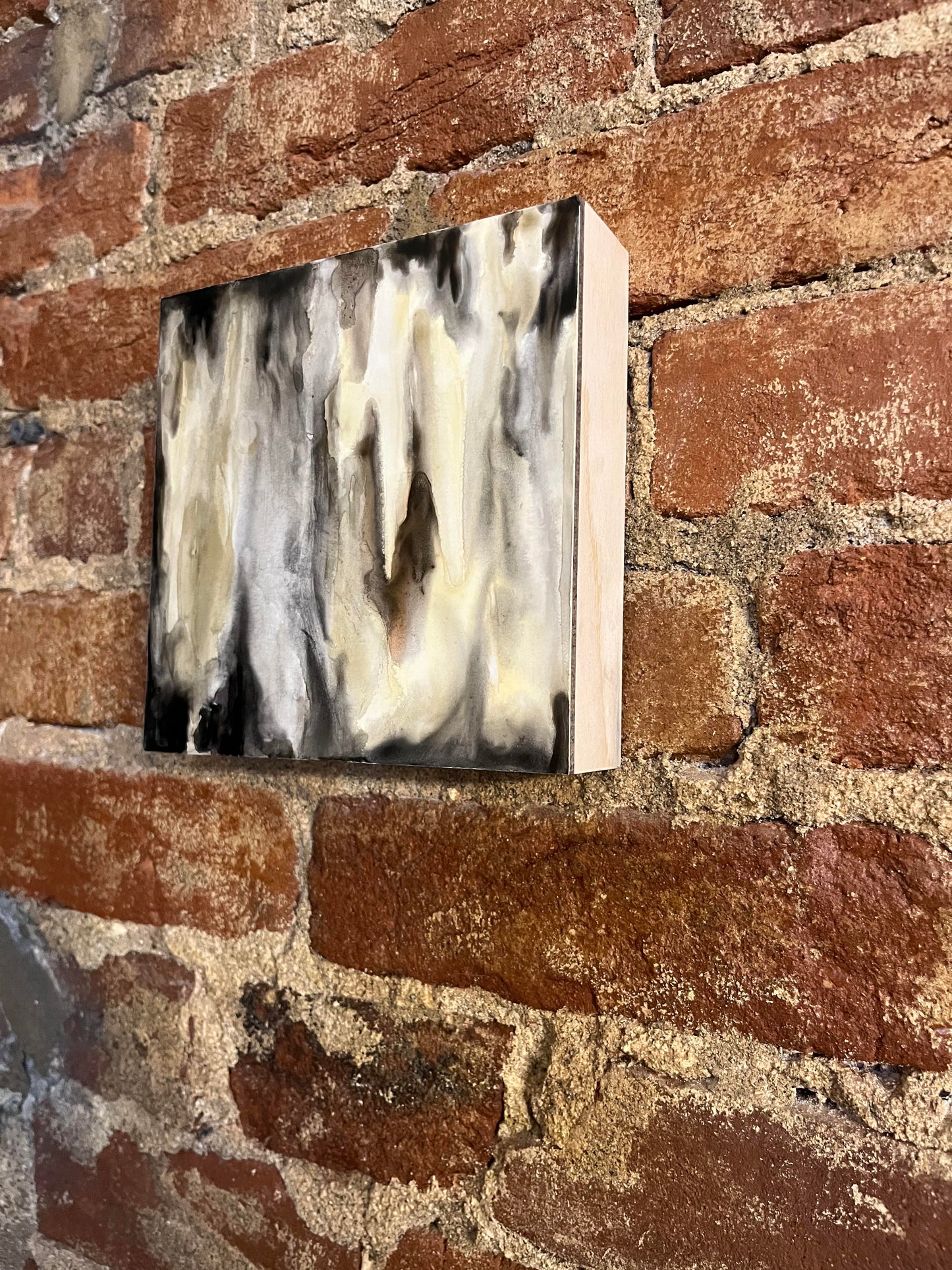 Stainton Avenue Windowpane 5 - -  6" x 6" x 1.5" - Watercolor on Clayboard Cradled Panel