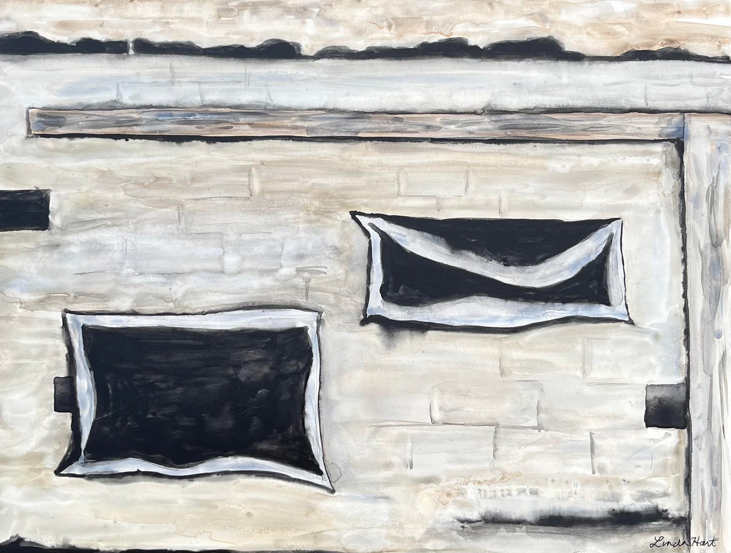 Internal Passages -- 9" x 12" x 1.5" - Watercolor on Clayboard Cradled Panel