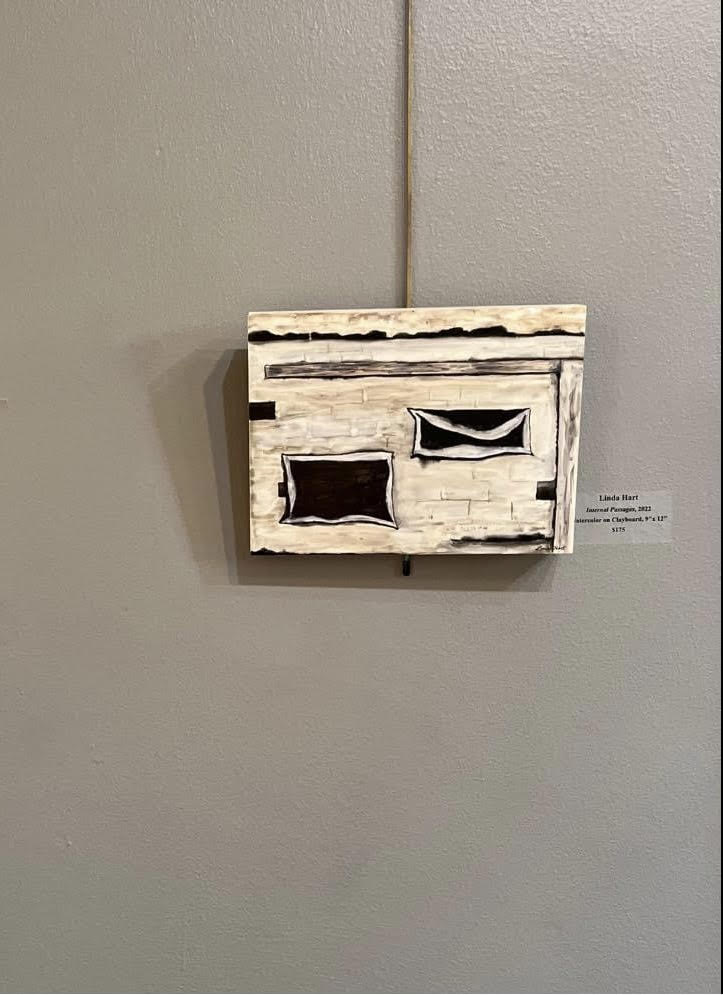 Internal Passages -- 9" x 12" x 1.5" - Watercolor on Clayboard Cradled Panel