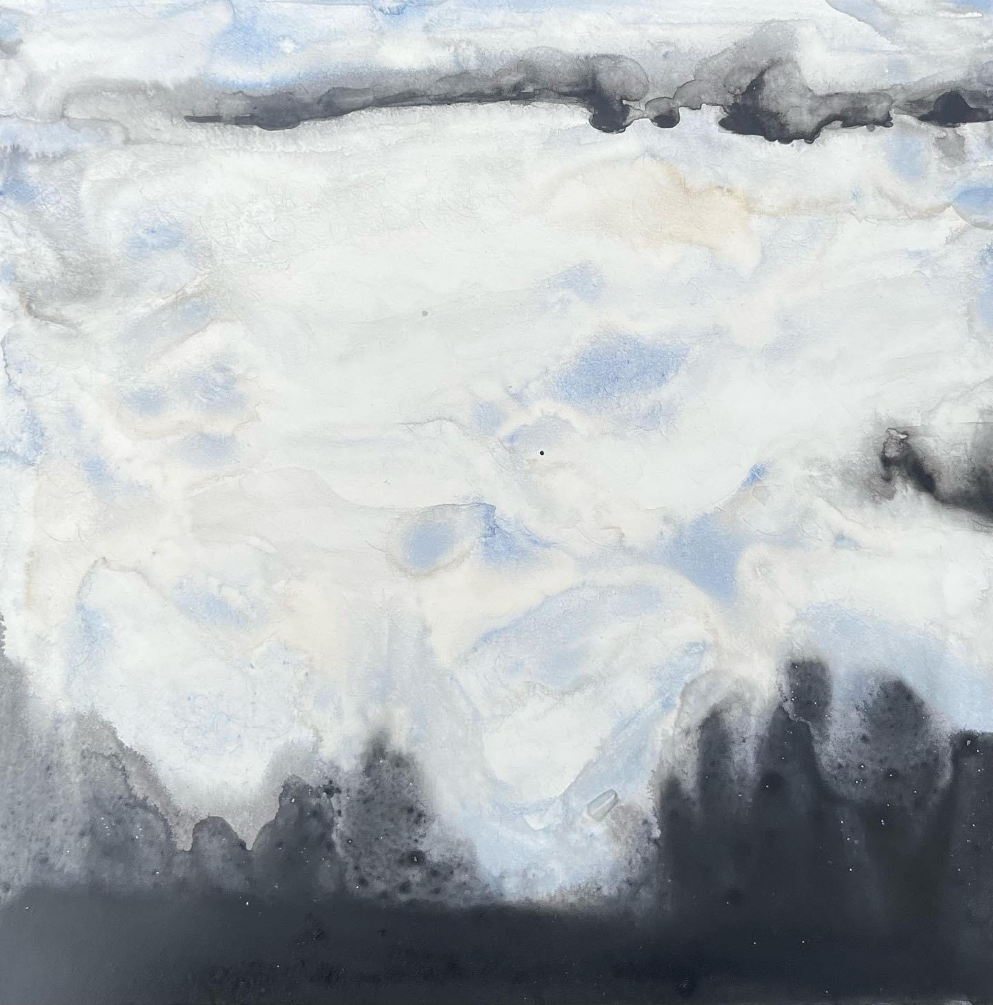 Eternal Fog- 6" x 6" x 1.5" - Watercolor on Clayboard Cradled Panel