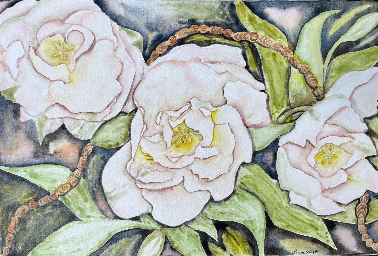 Peony Tulips - 18" x 12" x 1.5" - Original Watercolor Painting on Gallery Wrapped Canvas