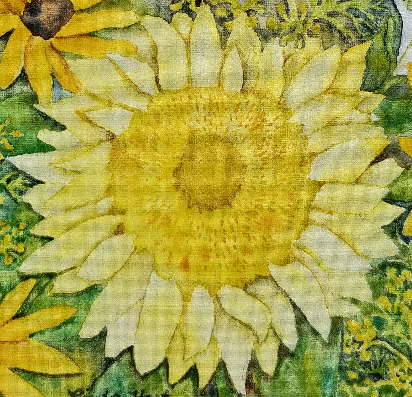 Sunflower Bouquet - 9" x 12" x 7/8" - Original Watercolor on Canvas